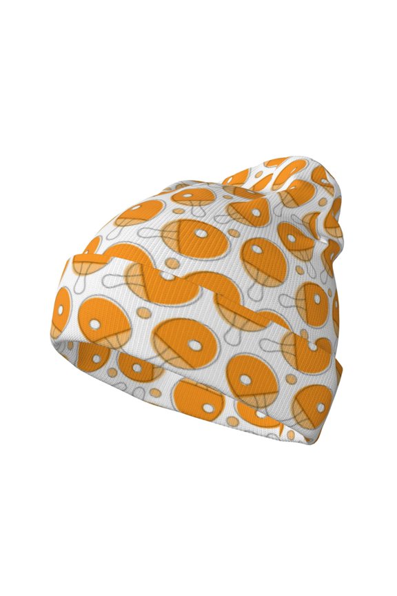 Ping-Pong Table Tennis Racket for Men's Knit Cuffed Beanie for Outdoor Activities Unisex