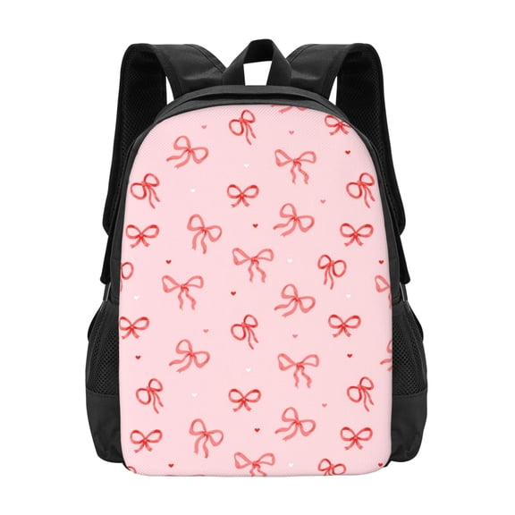 Hirioo Pink Bows1 for Minimalist Backpack Large Capacity Backpack Travel Backpack For School