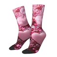 thumbnail image 1 of Hirioo Pink Glitter Heart Candy Pattern Adult Middle Tube Socks Breathable Sock Non-Pilling,Contrasting Color Design, 1 of 6