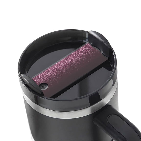 Hirioo Pink Glitter Sparkles A for Stanley Cup Lid Nameplate Personalized Acrylic Nameplate Tumbler Lid Topper(30oz , 40oz)