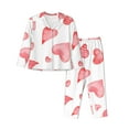 thumbnail image 1 of Hirioo Pink Hearts for Women's Pajama Sets 2 Piece Pjs Women's Long-Sleeved Pajama Set Button Down Sleepwear,S-XXL-XX-Large, 1 of 7