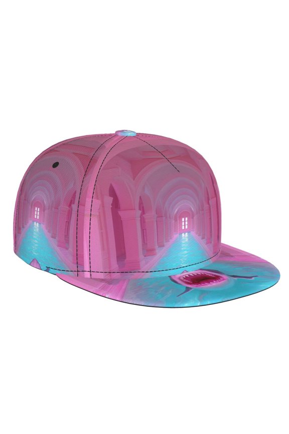 Pink Shark Pool Fantasy for Baseball Cap Men Cap Flat Brim for Men Women Teens Adjustable Baseball Cap