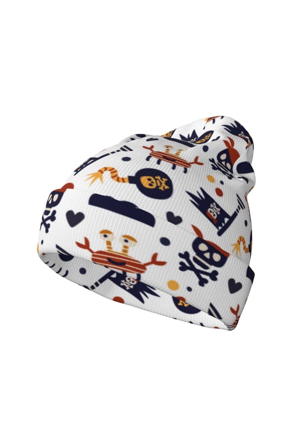 Pirate Theme for Men's Knit Cuffed Beanie for Outdoor Activities Unisex