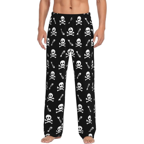 Hirioo Pirate skull for Women's PJ Pajama Pants Sleep Pants Women's Home Trousers with Pockets,S-3XL-X-Large