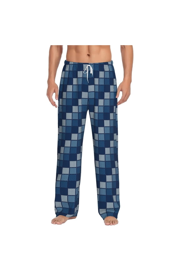 Pixel Grid for Men's PJ Pajama Pants Sleep Pants Men's Home Trousers with Pockets,S-3XL-Large