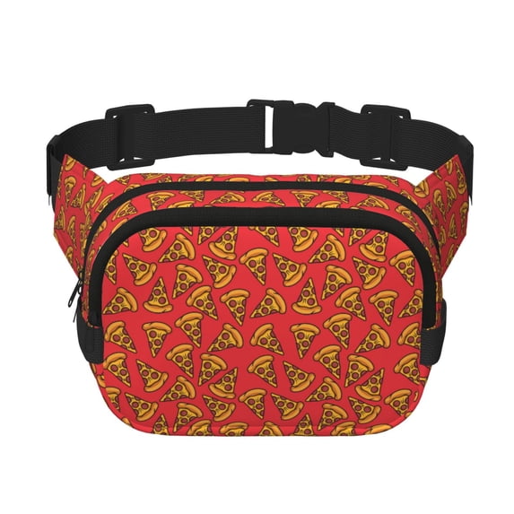 Hirioo Pizza Cartoon for Double Layer Waist Bag Adjustable Fanny Pack For Travel Running Hiking