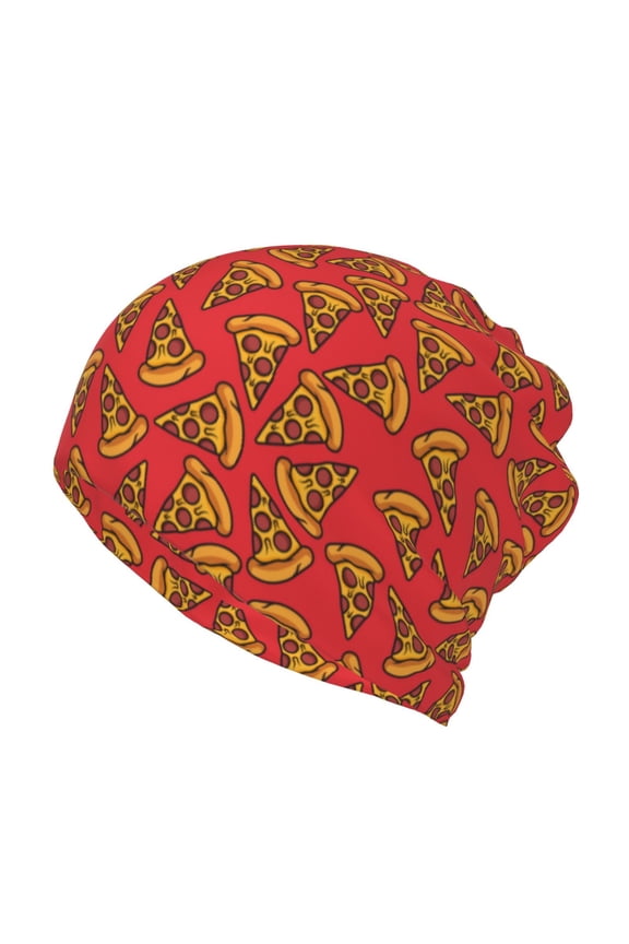 Pizza Cartoon for Multifunction Beanie Hat for Men and Women Unisex for Winter Sports, Outdoor Activities, and Daily Wear