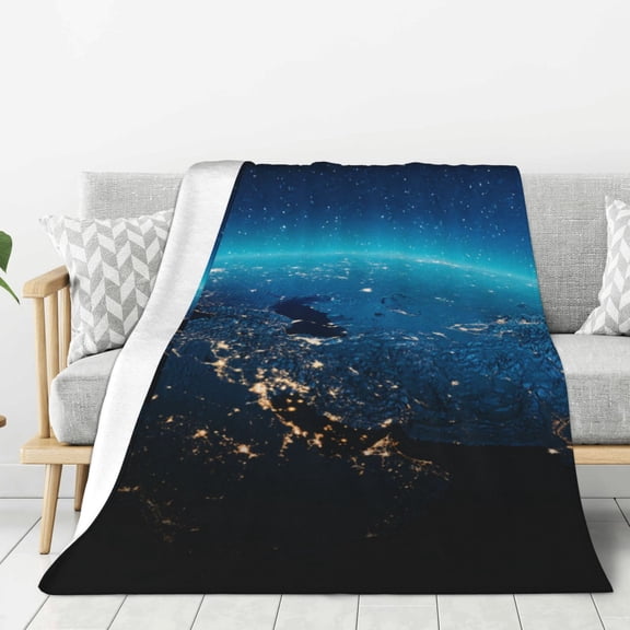 Hirioo Planet Earth for Flannel Blanket, Cozy and Warm Throw for Bed or Couch ,Perfect for All Seasons-40"x30"