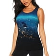 thumbnail image 1 of Hirioo Planet Earth for Women's Workout Tank Top Sleeveless Workout Tops Athletic Gym Shirts-Small, 1 of 7