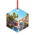 thumbnail image 1 of Hirioo Playful Hedgehog Forest Pond for Acrylic Christmas Pendant Hanging Christmas Tree Ornaments, Car, Home, Office Gift Decor-Hexagon, 1 of 7