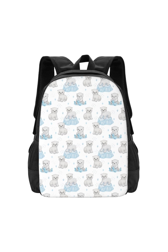Playful Polar Bear Pals for Minimalist Backpack Large Capacity Backpack Travel Backpack For School