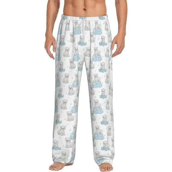 Hirioo Playful Polar Bear Pals for Women's PJ Pajama Pants Sleep Pants Women's Home Trousers with Pockets,S-3XL-Small