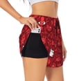 thumbnail image 1 of Hirioo Playful Red Cartoon Faces for Women's Double Layer Athletic Shorts High-Performance Gym Shorts with Inner Pocket, Elastic Waistband-Medium, 1 of 7
