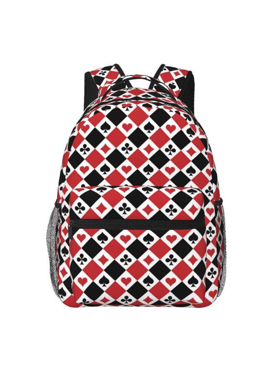 Playing Cards Print Laptop Backpack Lightweight Casual Travel Daypack for College Workplace Travel
