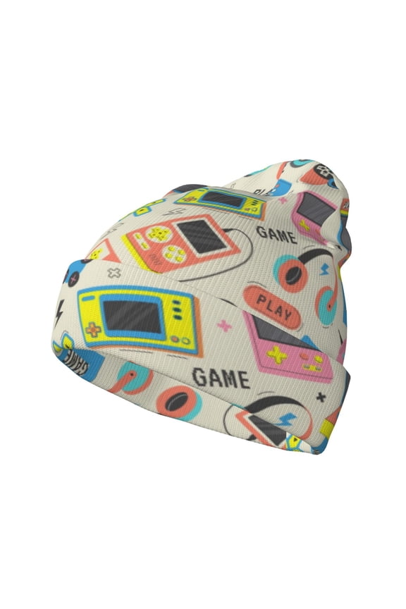 Playing Video Games for Men's Knit Cuffed Beanie for Outdoor Activities Unisex