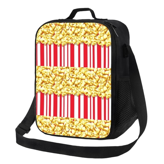 Hirioo Popcorn for Insulated Lunch Bag with Adjustable Shoulder Strap for Work, School, Travel and Picnics, Leakproof and Eco-Friendly