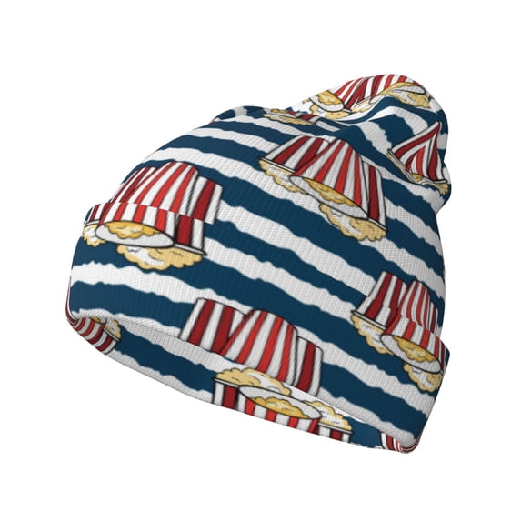 Hirioo Popcorn for Men's Knit Cuffed Beanie for Outdoor Activities Unisex