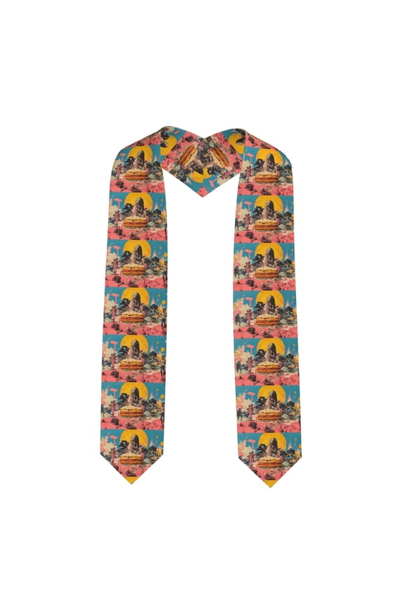 Psychedelic Band Hotdog Art for 72" Graduation Shawl Stole Unisex Adults Graduation Sash Honor Graduation Stole for High School and College-Sharp Corner