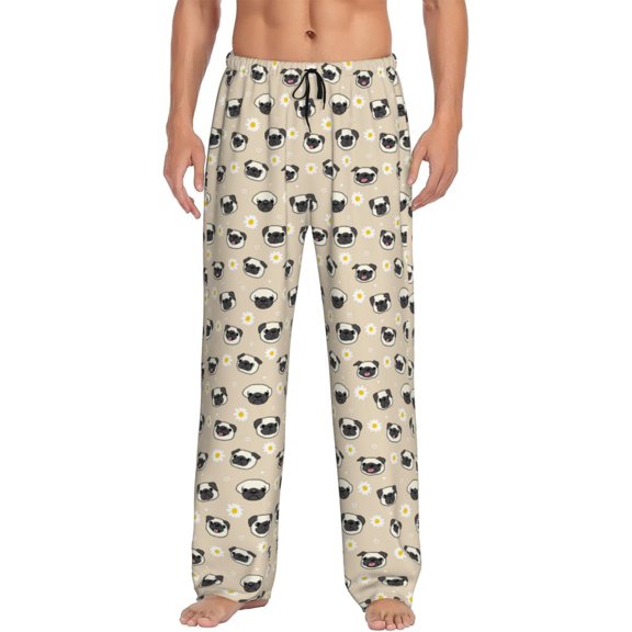 Hirioo Pug Dog Face for Women's PJ Pajama Pants Sleep Pants Women's Home Trousers with Pockets,S-3XL-Large