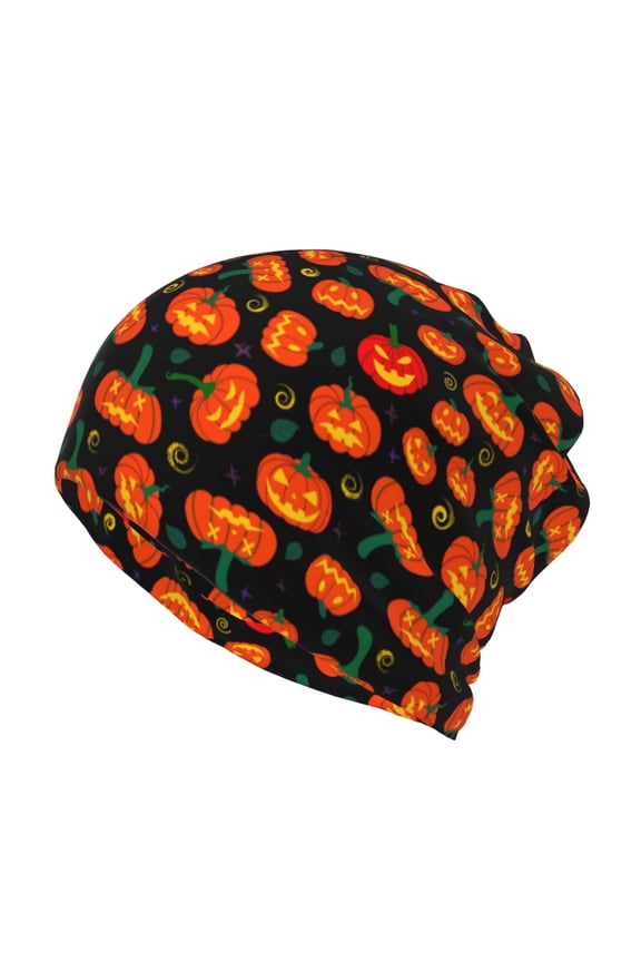Pumpkin Fallen Leaves for Multifunction Beanie Hat for Men and Women Unisex for Winter Sports, Outdoor Activities, and Daily Wear