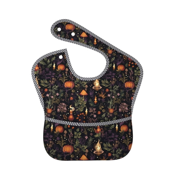 Hirioo Pumpkin Plant Garden for Baby Waterproof Pocket Bib Adjustable Closed for Babies Toddlers with Large Pocket 6-24Months