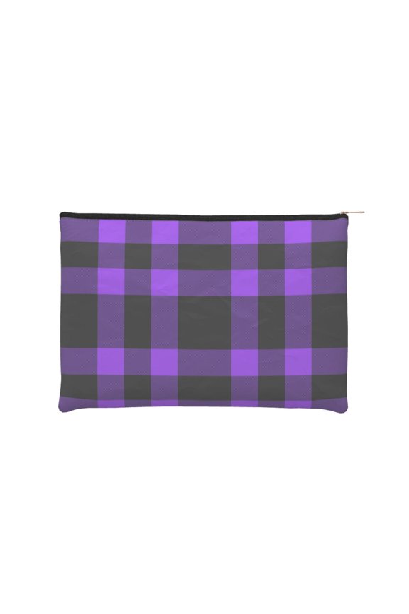 Purple Buffalo Plaid for Paper Reusable Cosmetic Bag Zipper Encouragement Travel Pouch Toiletry Bag for Women Girls