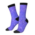thumbnail image 1 of Hirioo Purple Glitter Pattern Adult Middle Tube Socks Breathable Sock Non-Pilling,Contrasting Color Design, 1 of 6