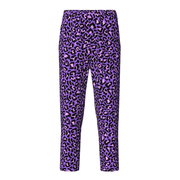 Hirioo Purple Leopard for Teenagers' Pajama Pants Womens Lounge Pants with Pockets Pj Bottoms Pants for Men-Large