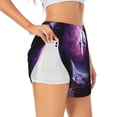 thumbnail image 1 of Hirioo Purple Moon Tree Night Sky for Women's Double Layer Athletic Shorts High-Performance Gym Shorts with Inner Pocket, Elastic Waistband-X-Large, 1 of 7