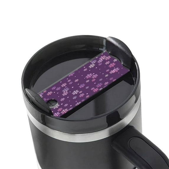 Hirioo Purple Snow Flakes for Stanley Cup Lid Nameplate Personalized Acrylic Nameplate Tumbler Lid Topper(30oz , 40oz)