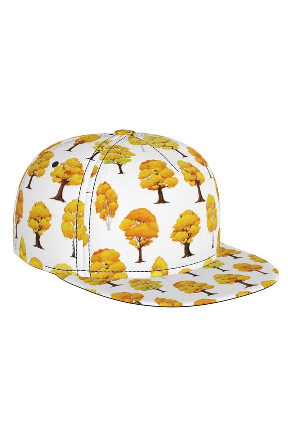 Qutumn Tree for Baseball Cap Men Cap Flat Brim for Men Women Teens Adjustable Baseball Cap