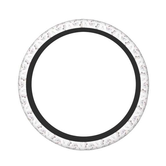 Hirioo Rabbit Eating for Elastic Stretch Steering Wheel Cover Universal 15 Inch Automotive Steering Wheel Cover Fit Auto, Suvs, Truck