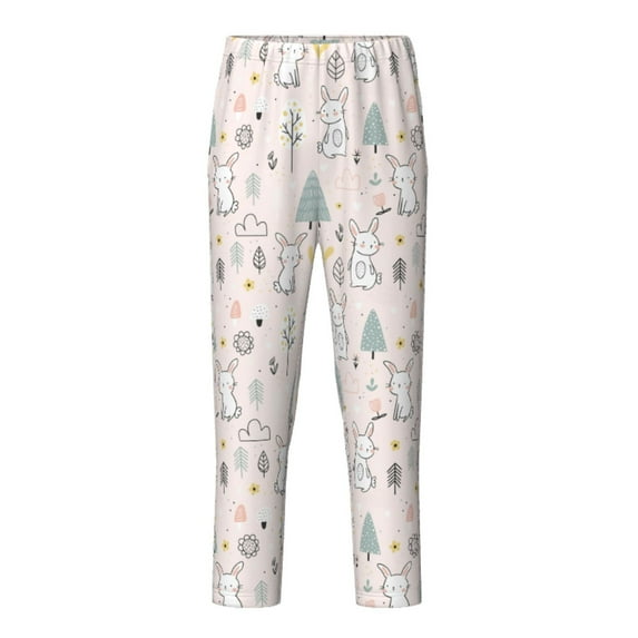 Hirioo Rabbit Forest for Teenagers' Pajama Pants Womens Lounge Pants with Pockets Pj Bottoms Pants for Men-Small