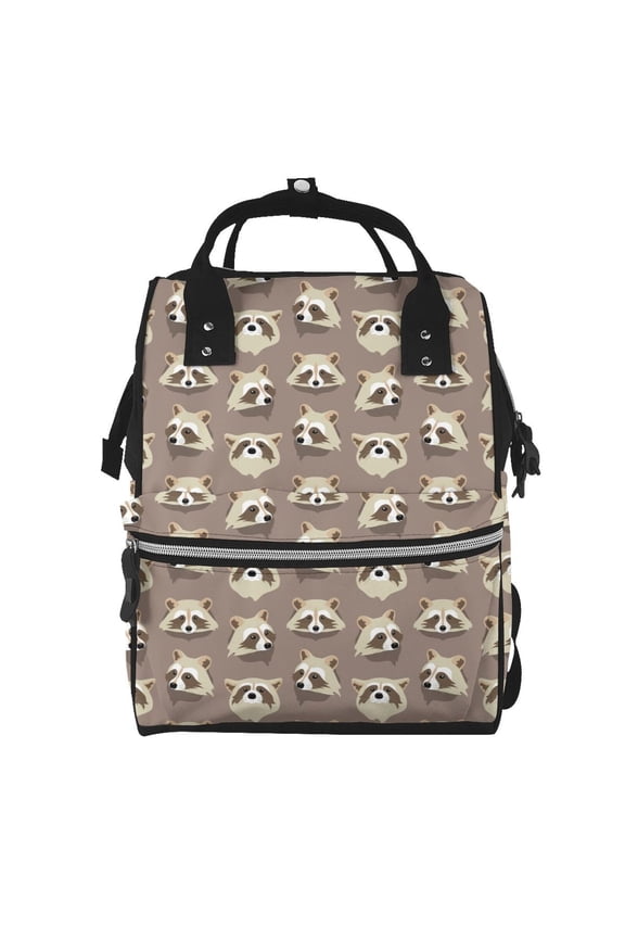 Raccoon for Mummy Diaper Bag Backpack Diaper Bag Backpack for Moms and Dads Unisex Shoulder Bags Travel Hiking Outdoor Pack