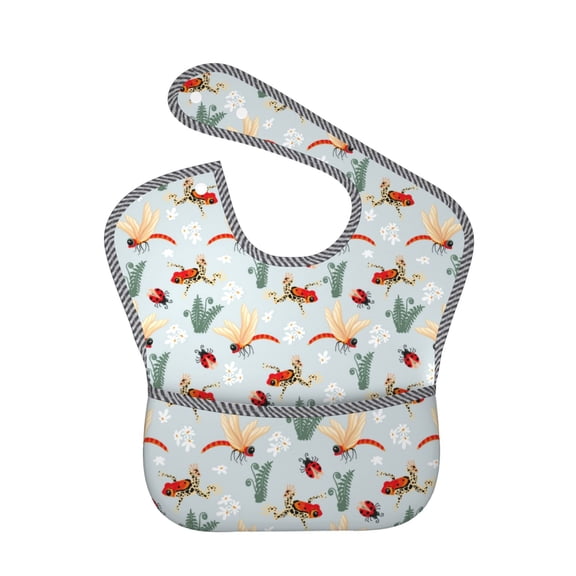Hirioo Ragonfly And Ladybug for Baby Waterproof Pocket Bib Adjustable Closed for Babies Toddlers with Large Pocket 6-24Months