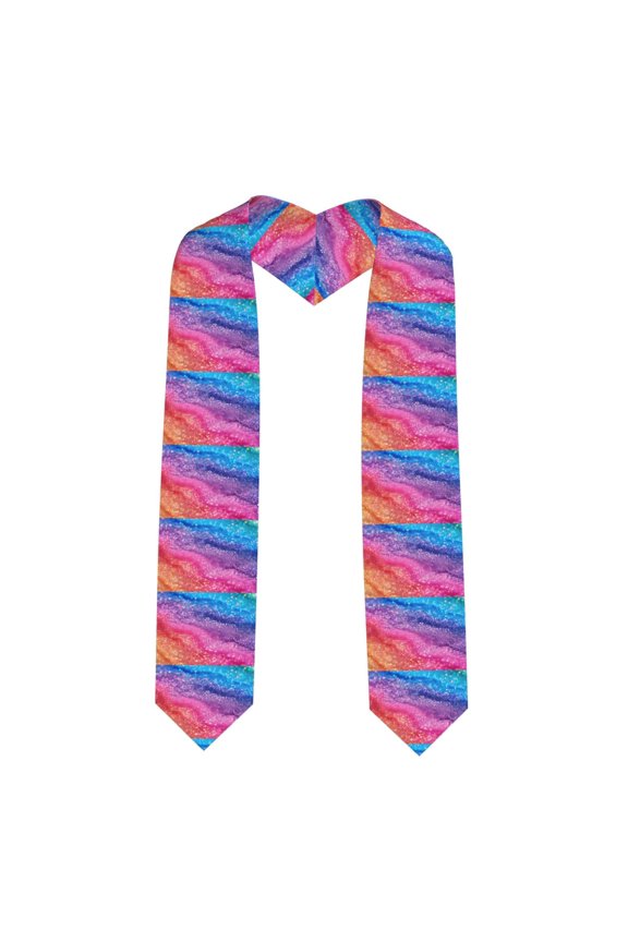 Rainbow Glitter Cute for 72" Graduation Shawl Stole Unisex Adults Graduation Sash Honor Graduation Stole for High School and College-Sharp Corner