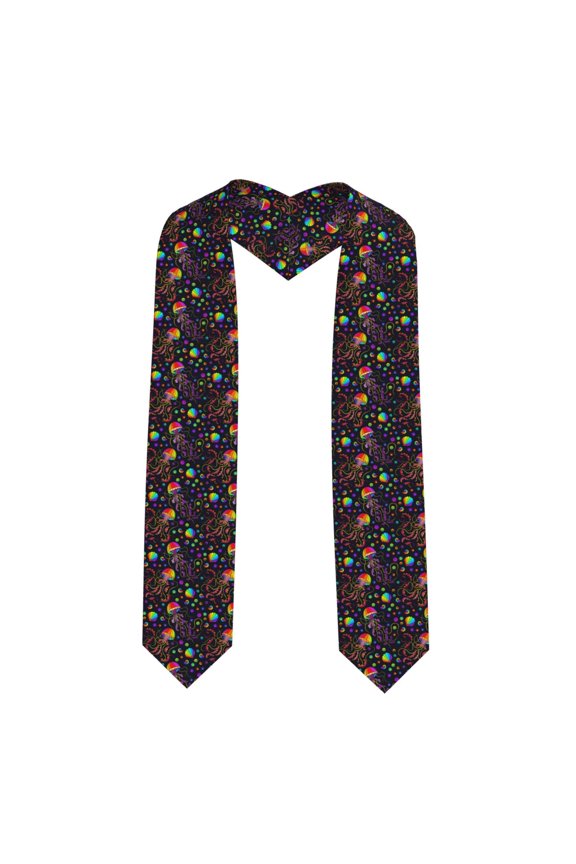 Rainbow Jellyfishes for 72" Graduation Shawl Stole Unisex Adults Graduation Sash Honor Graduation Stole for High School and College-Sharp Corner