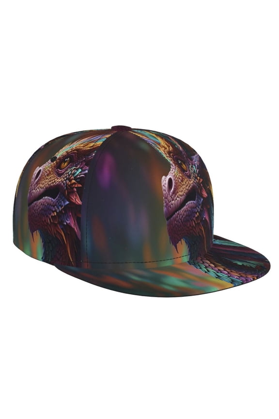 Rainbow Scales Fantasy Dragon for Baseball Cap Men Cap Flat Brim for Men Women Teens Adjustable Baseball Cap