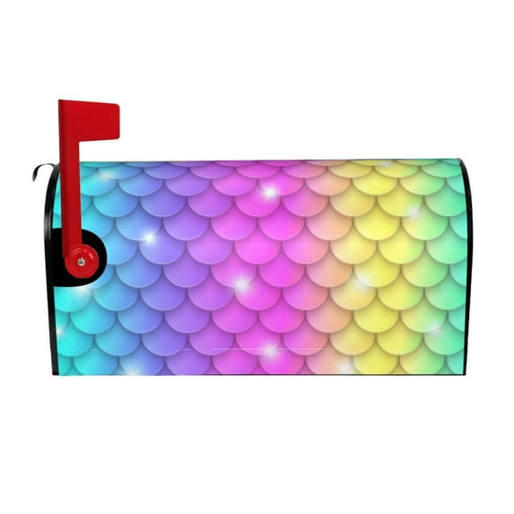 Hirioo Rainbow Scales2 for Magnetic, Waterproof Mailbox Cover,Perfect for Fall, Winter, Spring, and Summer Outdoor Decor-25.5x21 in