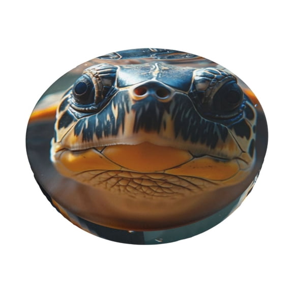 Hirioo Realistic Cute Sea Turtle for Round Bar Stool Seat Covers Washable Stool Cushion Slipcover Elastic Bar Chair Covers for 12-14 Inch Chair-13 inch