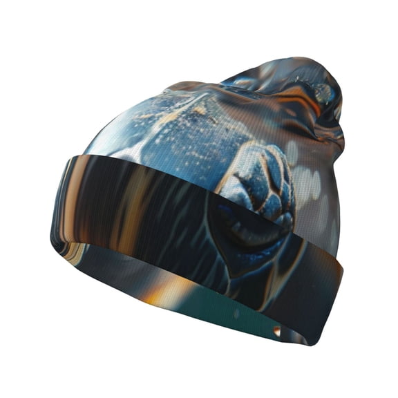 Hirioo Realistic Cute Sea Turtle for Men's Knit Cuffed Beanie for Outdoor Activities Unisex