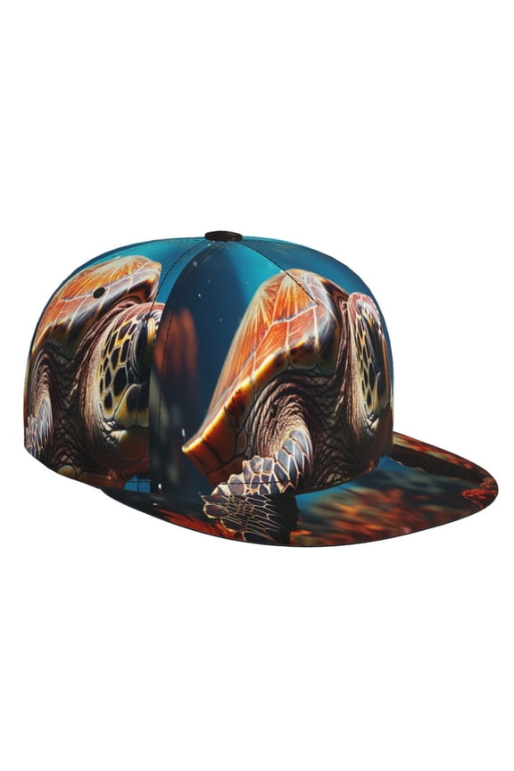 Realistic Turtle for Baseball Cap Men Cap Flat Brim for Men Women Teens Adjustable Baseball Cap