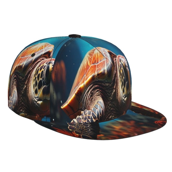 Hirioo Realistic Turtle for Baseball Cap Men Cap Flat Brim for Men Women Teens Adjustable Baseball Cap