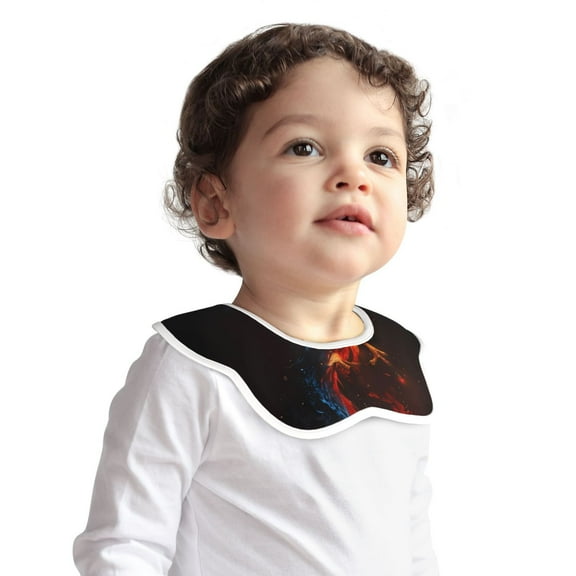 Hirioo Red And Blue Fire Bird for Baby Cotton Petal Bib Drool Bibs for Baby Boy Unisex