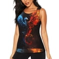 thumbnail image 1 of Hirioo Red And Blue Fire Bird for Women's Workout Tank Top Sleeveless Workout Tops Athletic Gym Shirts-Medium, 1 of 1