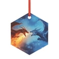 thumbnail image 1 of Hirioo Red And Blue Fire Dragon A for Acrylic Christmas Pendant Hanging Christmas Tree Ornaments, Car, Home, Office Gift Decor-Hexagon, 1 of 7