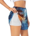 thumbnail image 1 of Hirioo Red And Blue Fire Dragon A for Women's Double Layer Athletic Shorts High-Performance Gym Shorts with Inner Pocket, Elastic Waistband-X-Large, 1 of 7
