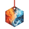 thumbnail image 1 of Hirioo Red And Blue Waves for Acrylic Christmas Pendant Hanging Christmas Tree Ornaments, Car, Home, Office Gift Decor-Hexagon, 1 of 7
