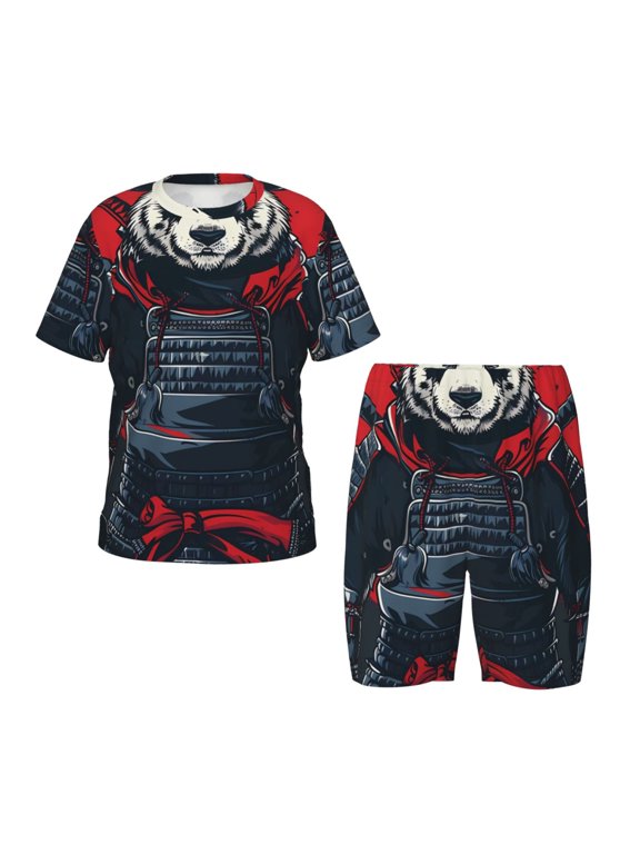 Red Black Eastern Panda Warrior Hirioo-3X-Large