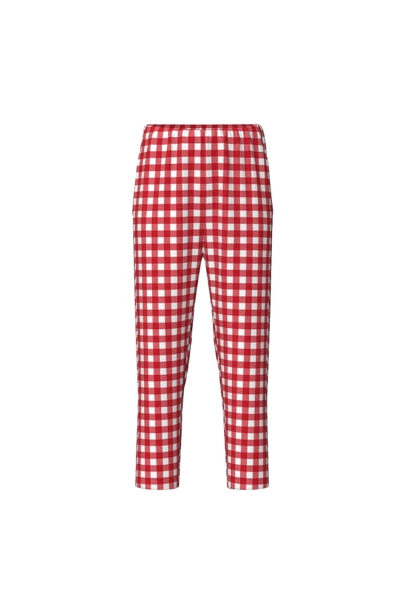 Red Checkboard for Teenagers' Pajama Pants Womens Lounge Pants with Pockets Pj Bottoms Pants for Men-Large
